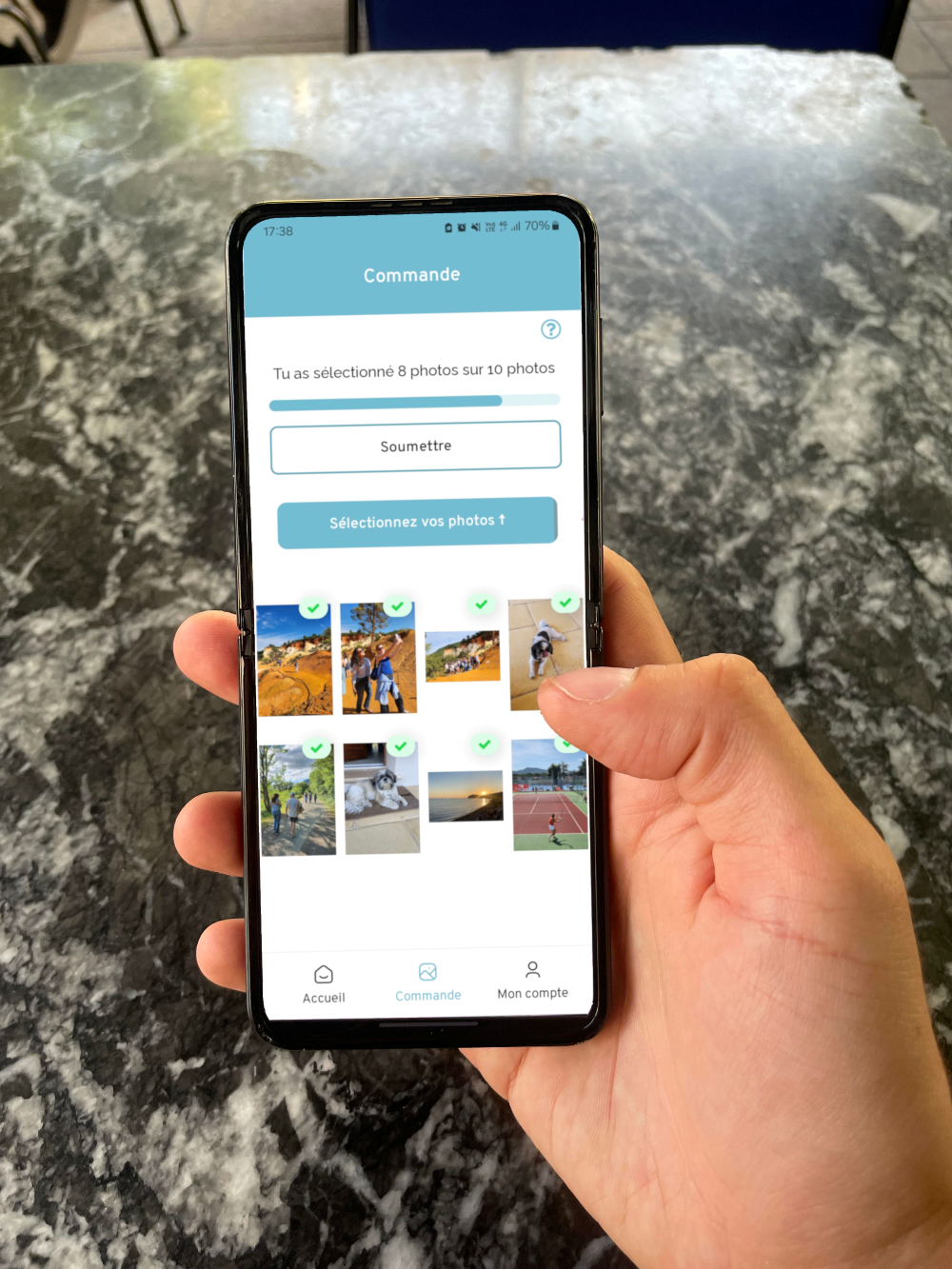 Application mobile - service d'impression de photos par abonnement mensuel
