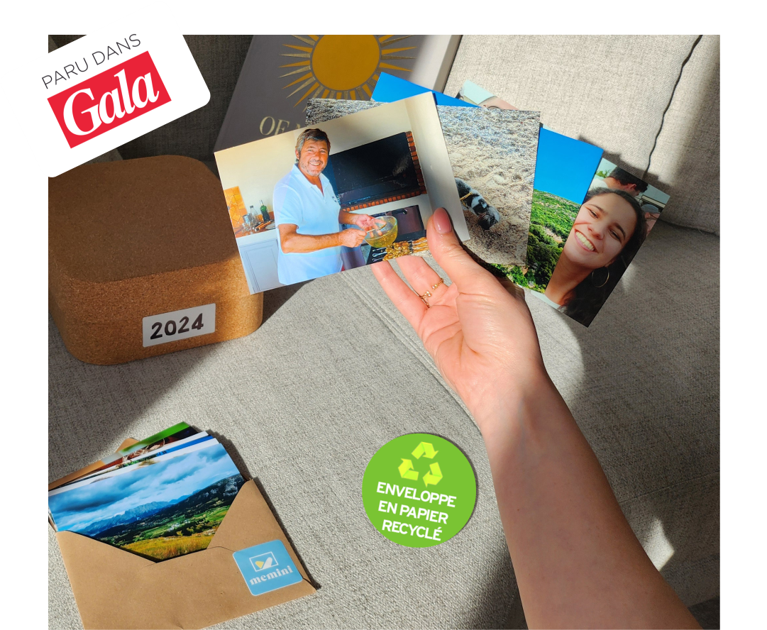10 photos livrées chaque mois pour 4,99 € par mois. Abonnement mensuel sans engagement.  Avec Memini, tes souvenirs n’auront jamais été si bien gardés